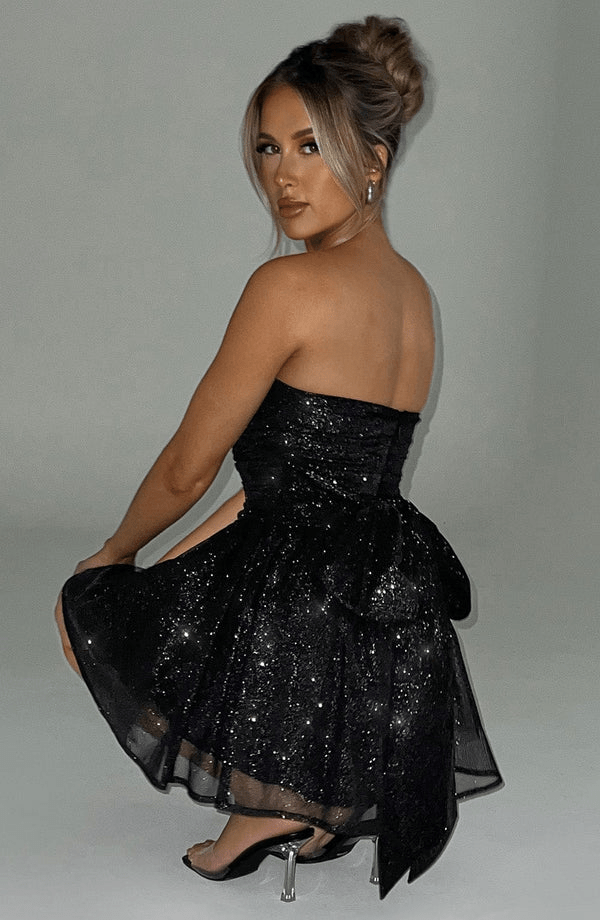 Margot Sequin Mini Dress in Gold Black 8
