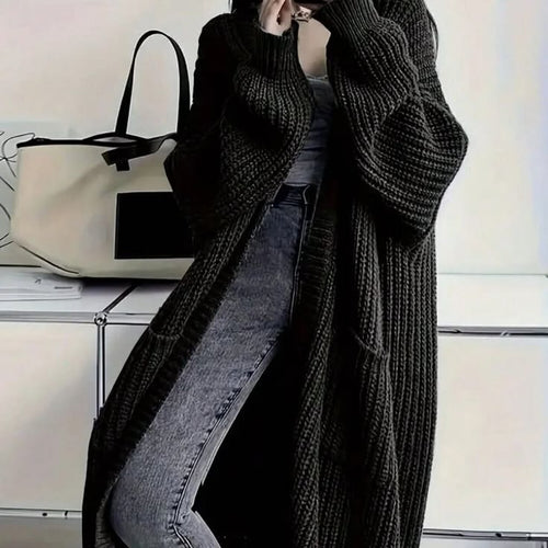 Margot Open-Front Knit Cardigan Black 1