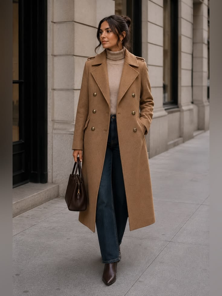 Cottesmore Wool Blend Coat Brown 1