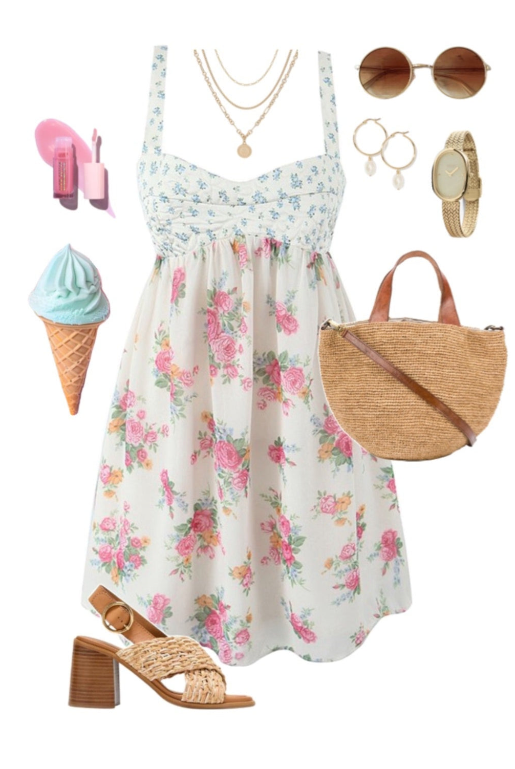 Evelyn Rose Floral Midi Dress Rose 9