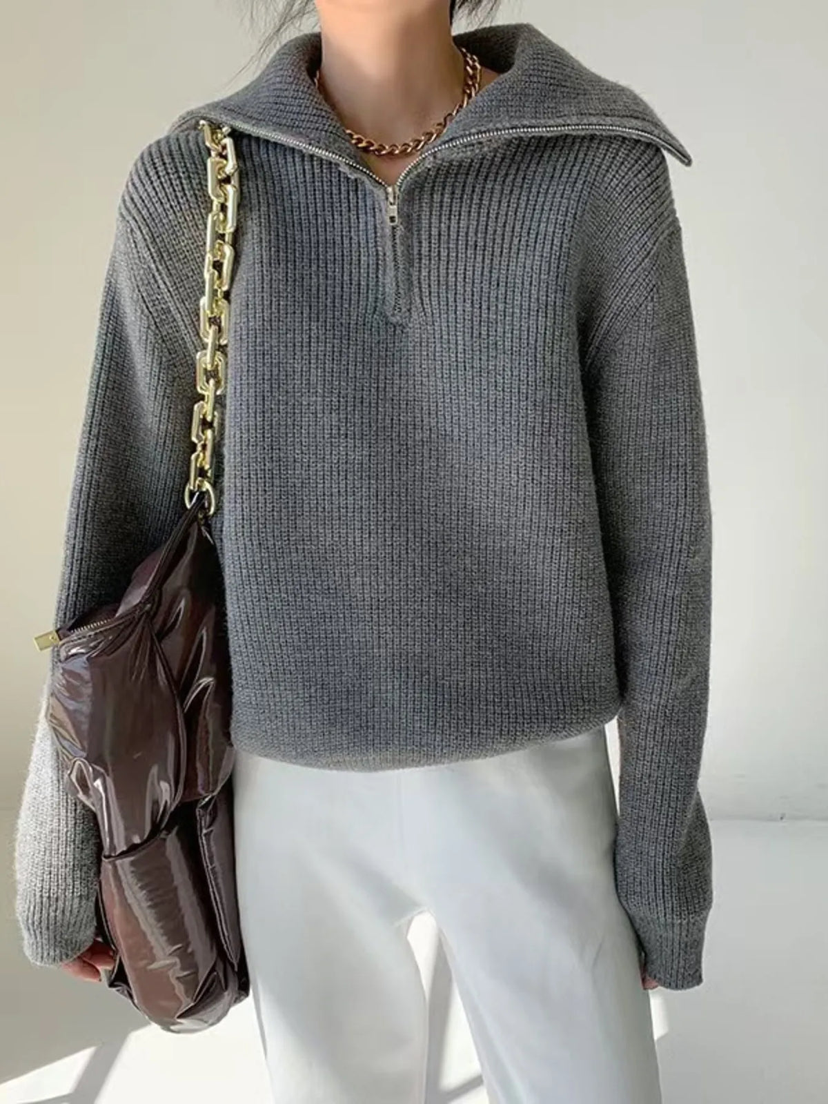 Margot Knit Slip Sweater in Black Black 7