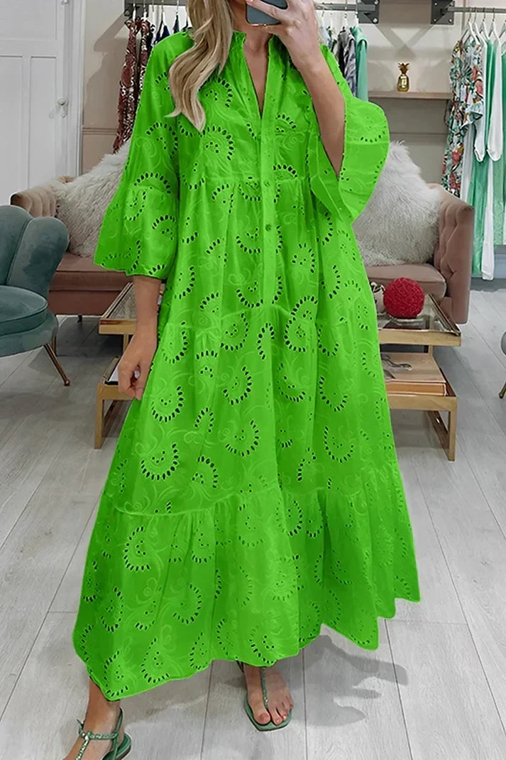 Margot Eyelet Midi Dress Multi 9