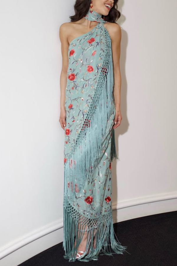 Ophelia Floral Halter Maxi Dress Multicolor 9