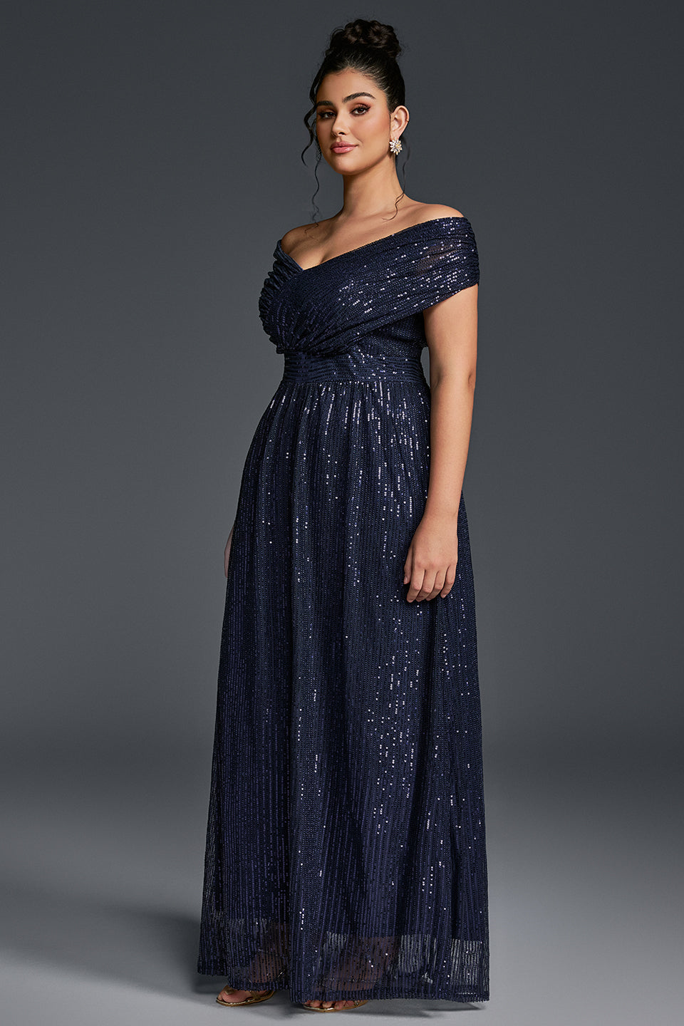Isabelle Floral Pleated Maxi Dress Neck Sequin Maxi Dress 6