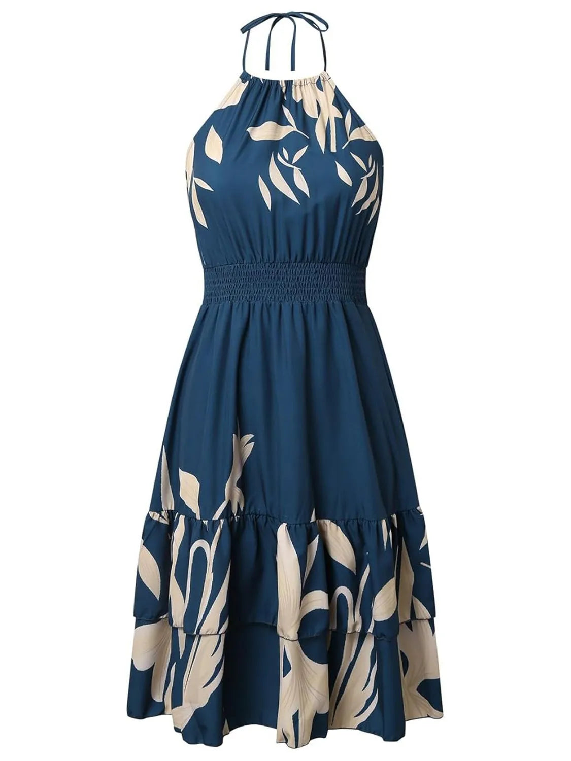 Fleur Halter Neck Mini Dress in Paisley Orange 9