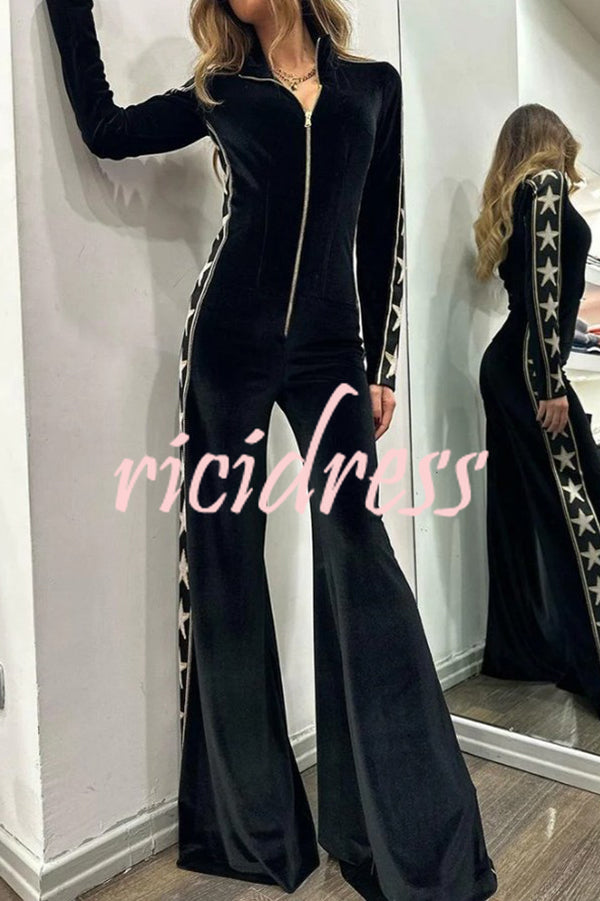 Celestine Velvet Jumpsuit Wine Red 1