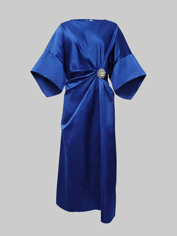 Margot Pleated Asymmetric Maxi Dress Neck Maxi Dresses 5
