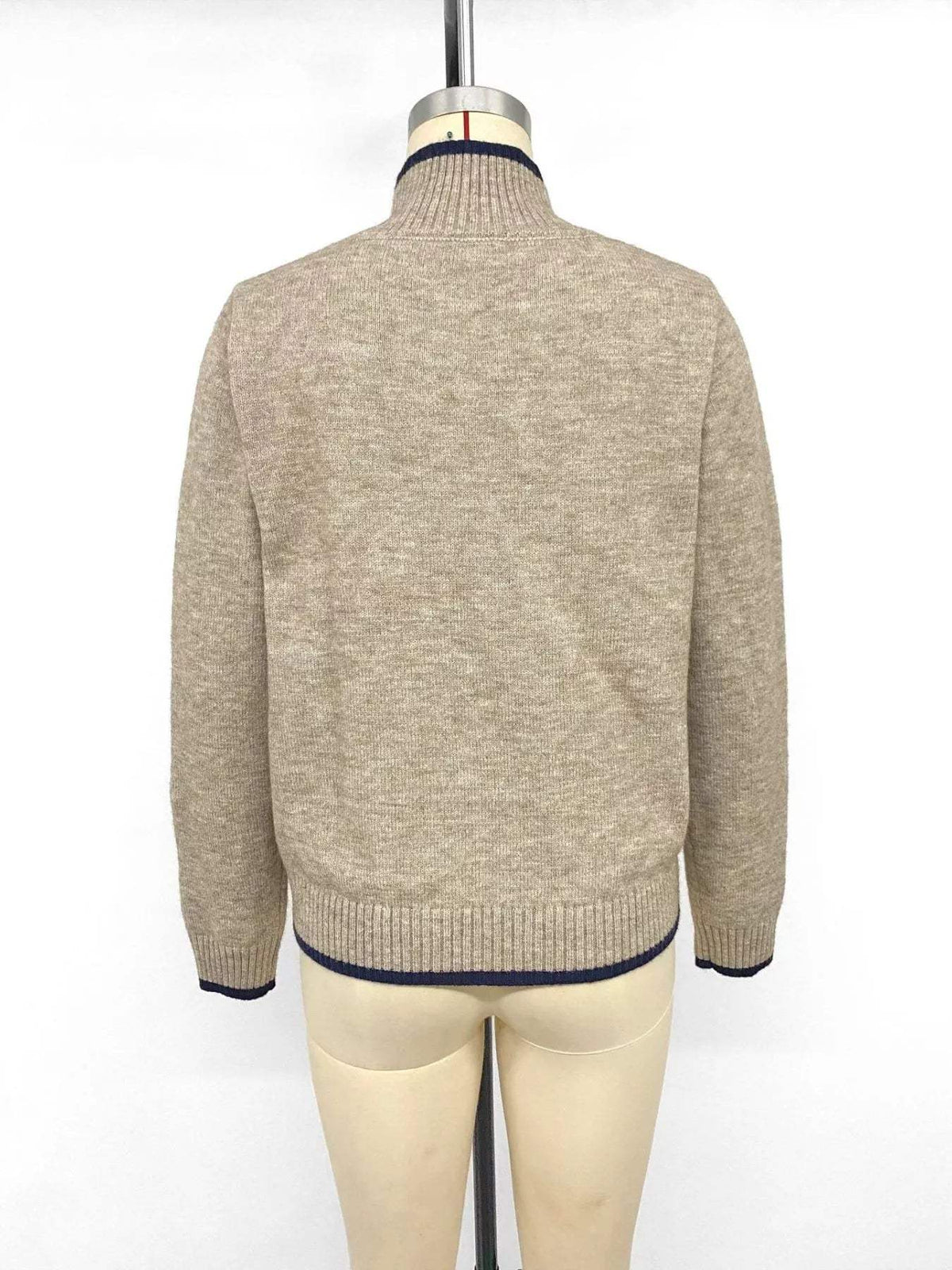 Margot Mock Neck Sweater Dress Khaki 10