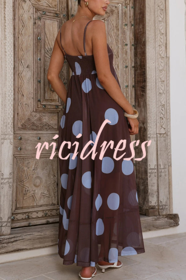 Delphine Mesh Maxi Dress Blue 6