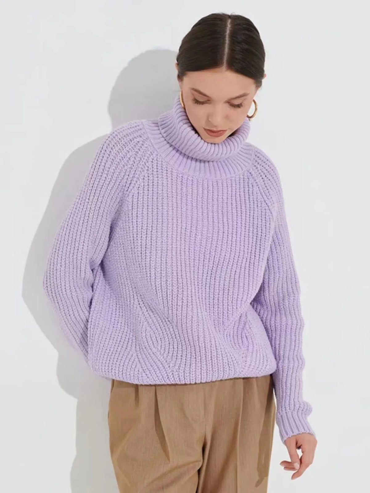 Violet Turtleneck Sweater Pink 7