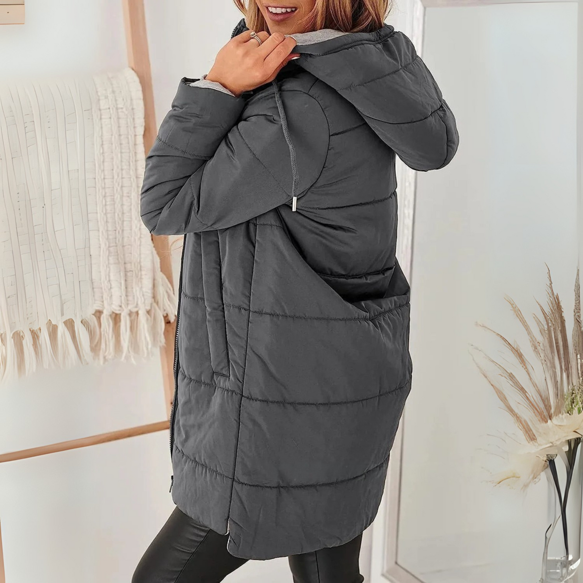 Lavinia Hooded Puffer Down Jacket Army Green 6