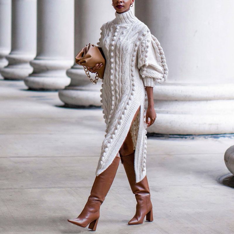 Margot Knit Midi Dress Beige 2