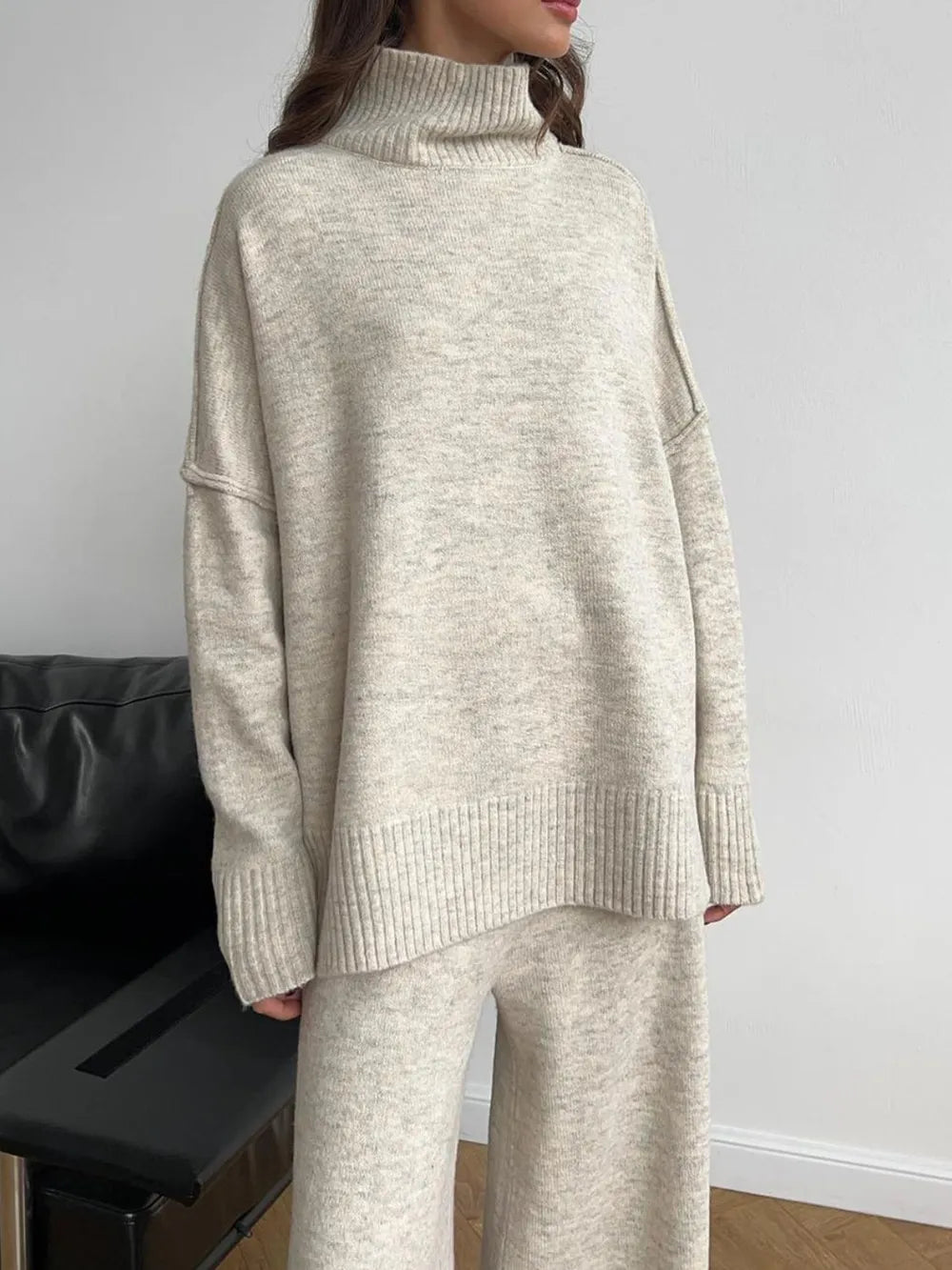 Iris Knit Two-Piece Set Coffee Brown 7