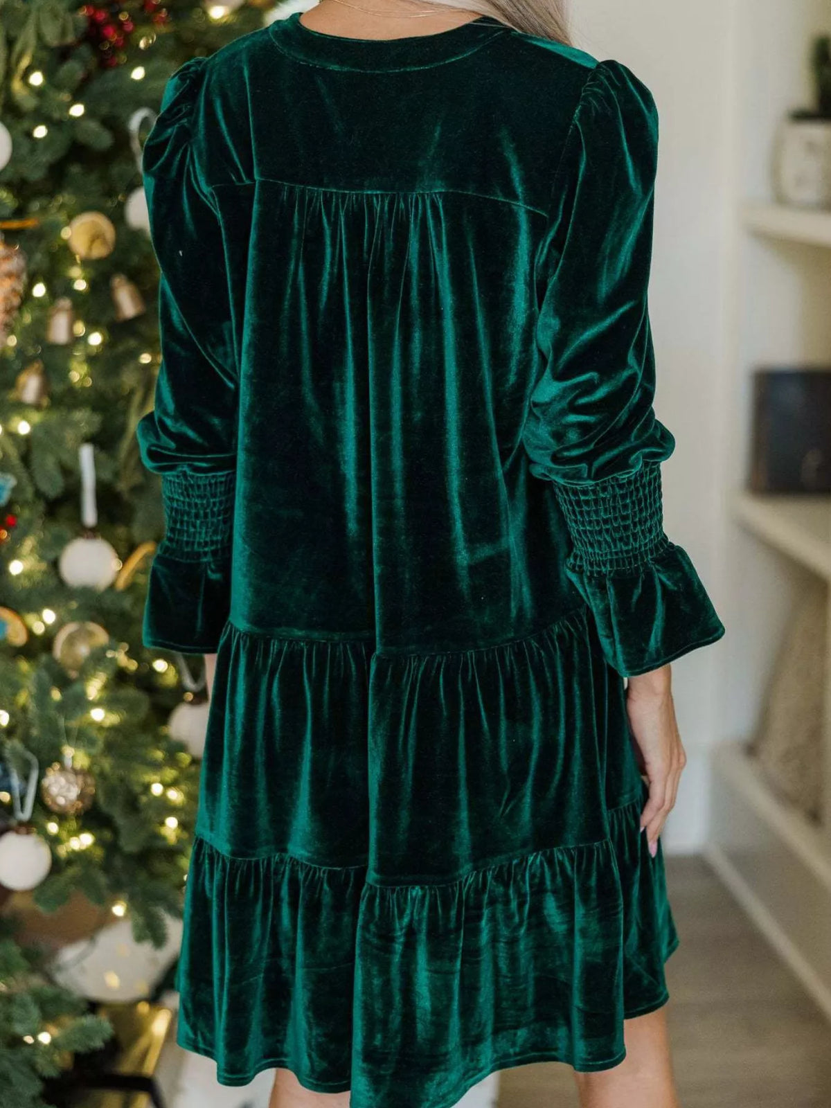 Margot Velvet Tiered Mini Dress Burgundy 5