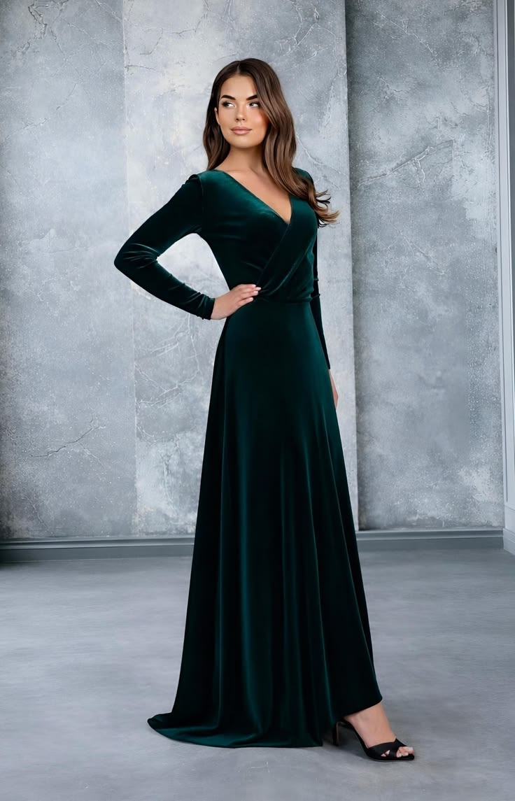 Vivienne Velvet Maxi Dress Green 1