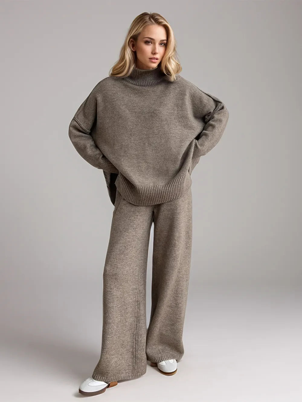 Iris Knit Two-Piece Set Taupe 1