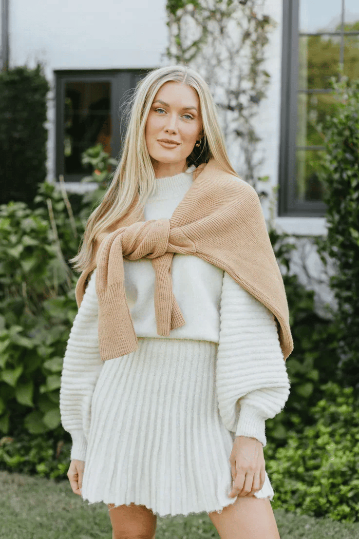 Margot Pleated Knit Two-Piece Cream 4
