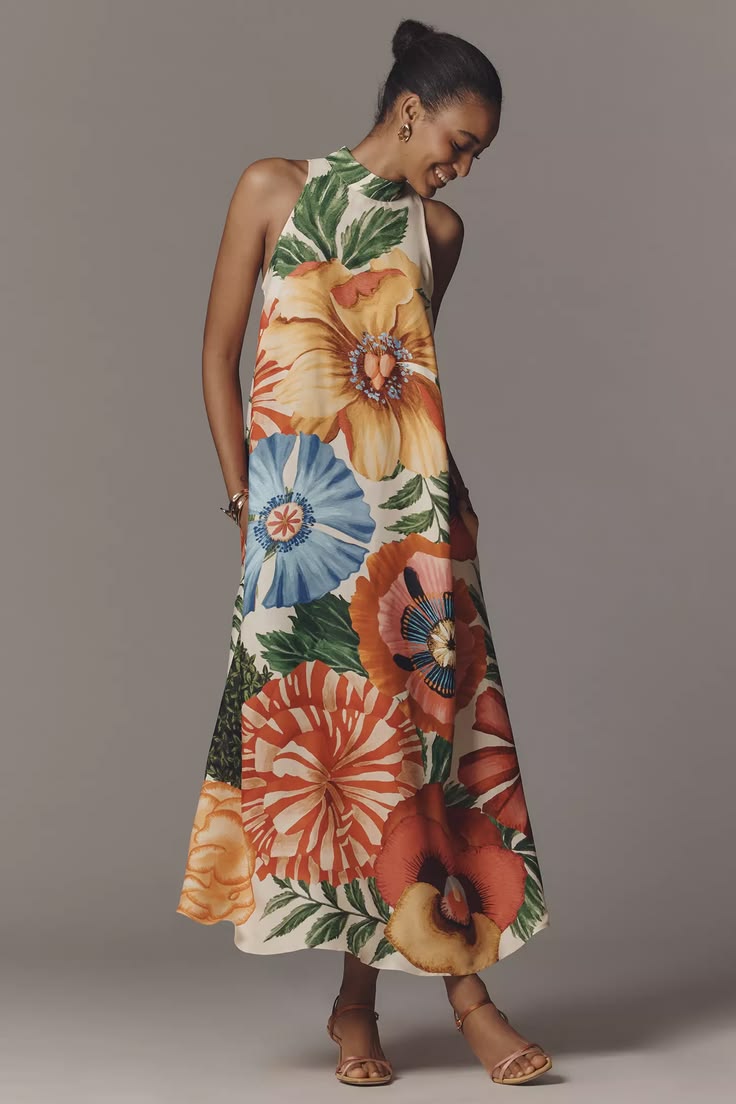 Seraphina Halter Maxi Dress Multi 1