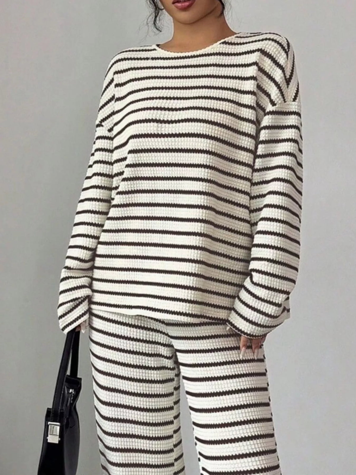 Esme Striped Knit Two-Piece Set Black 3