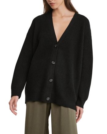 Arabella Cashmere Cocoon Cardigan Black 1