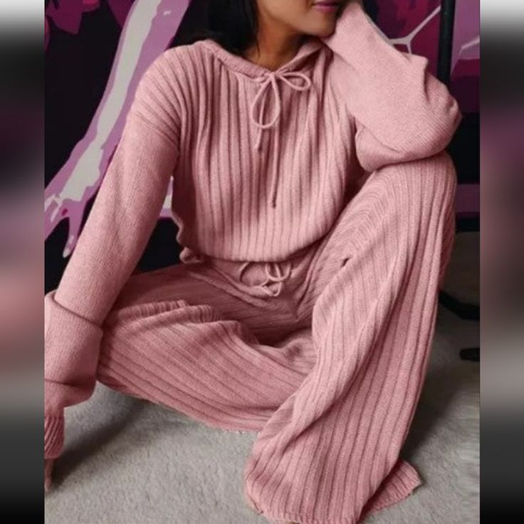 Rosalie Knit Sweater & Pants Set Pink 1