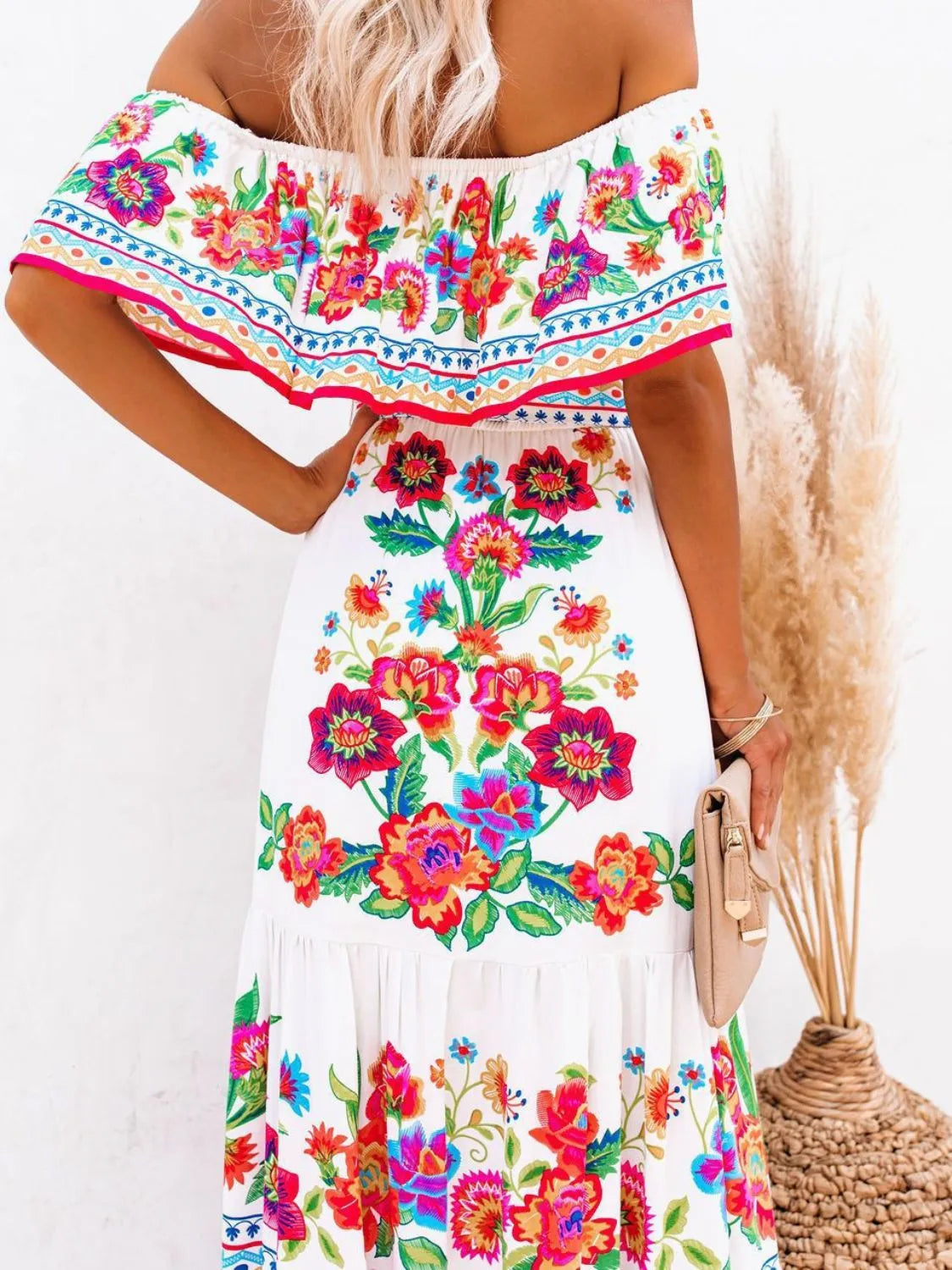 Aurelia Floral Off-Shoulder Maxi Dress Blue 2