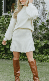 Margot Pleated Knit Two-Piece Natural 5