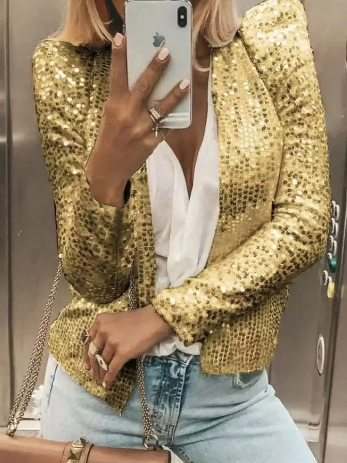 Bijou Sequin Jacket Dress Pink 1