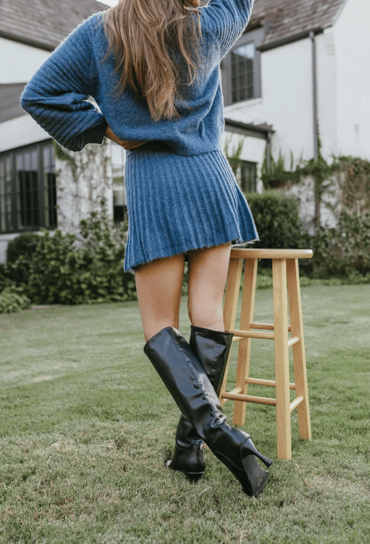 Margot Pleated Knit Two-Piece Navy 2