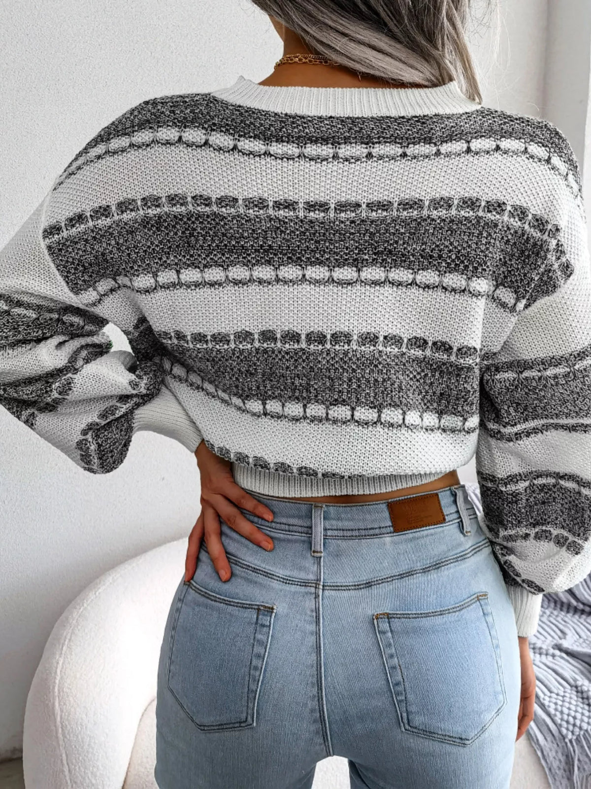 Rosalind Cropped Sweater Dark Gray 8
