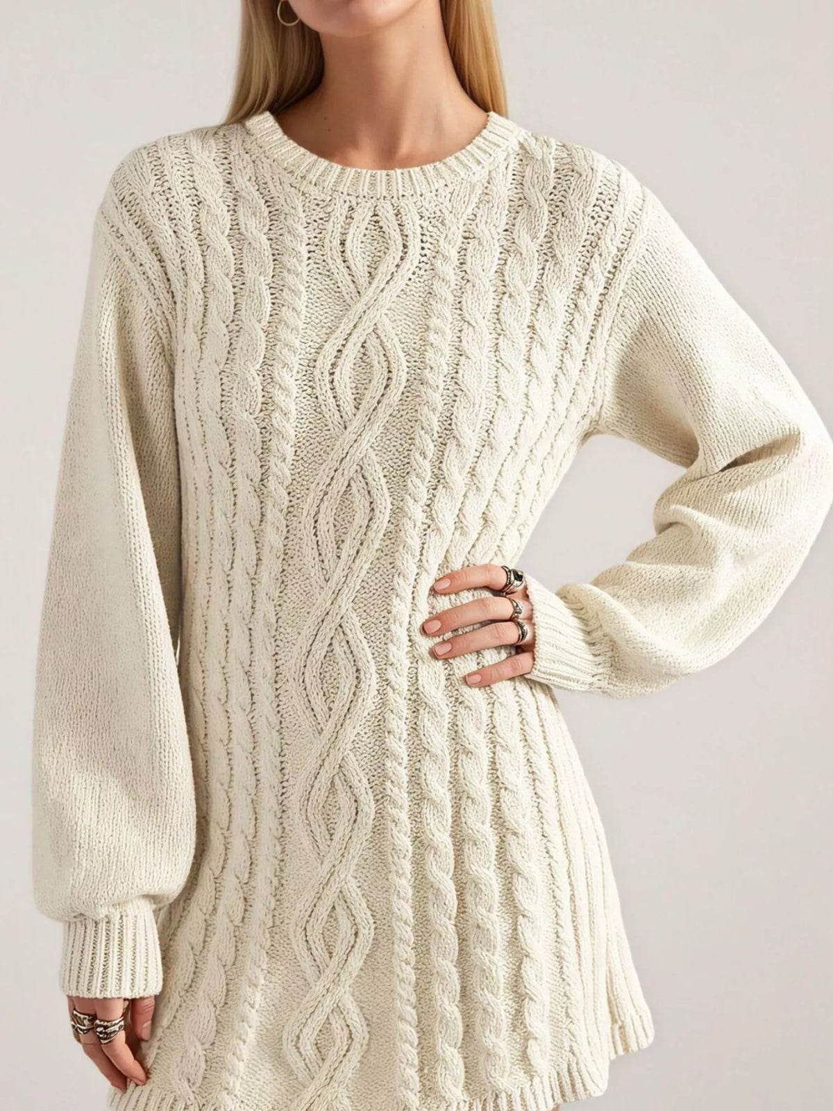 Camille Cable Knit Mini Dress Burnt Coral 3