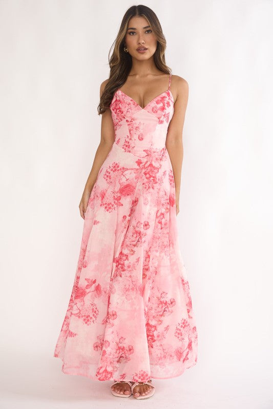 Sasha Floral Open-Back Maxi Dress in Blush 18