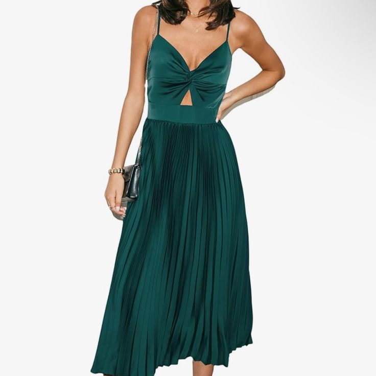 Arabella Emerald Velvet Midi Dress Emerald 1