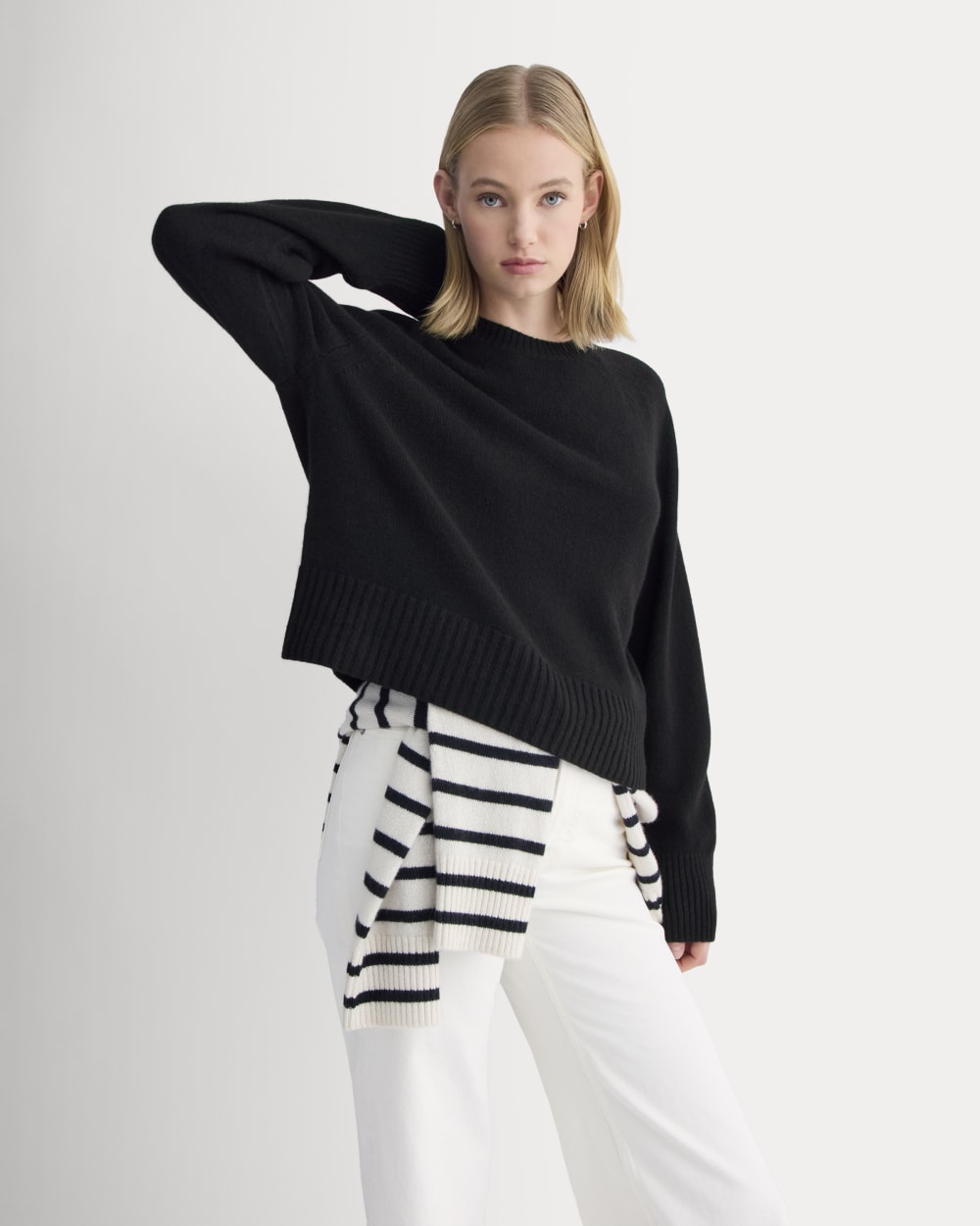 Margot Knit Sweater in Black Cashmere | Black 1