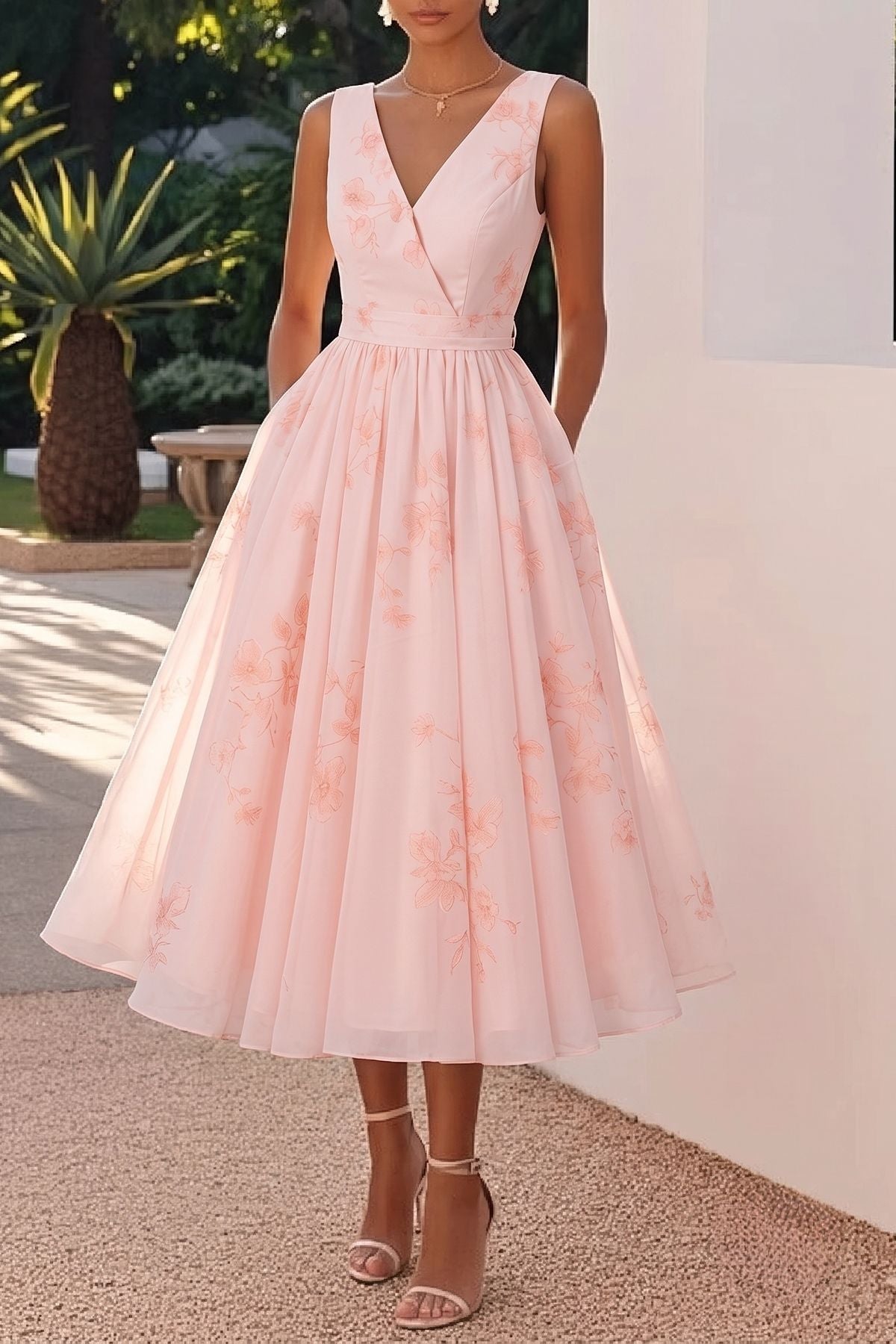 Cecilia Lace Tea-Length Dress Line Tea Length Wedding Guest Dress 936977177647 1