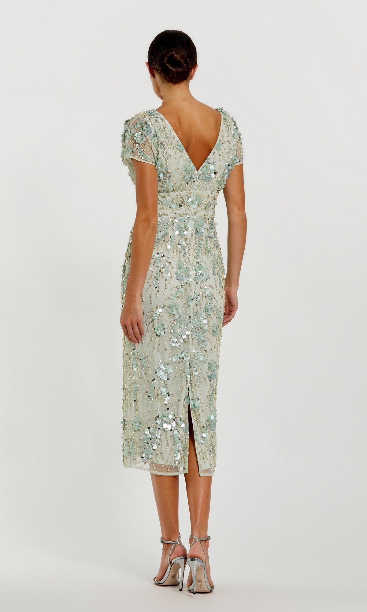 Margot Sage Midi Wedding Guest Dress Sage 5