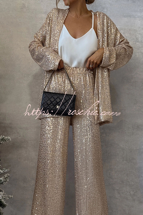 Margot Sequin Wide Leg Pants Gold 4