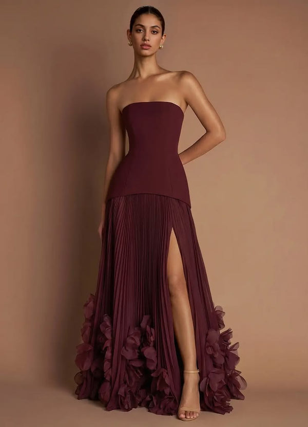 Marnie Wine Satin Maxi Dress