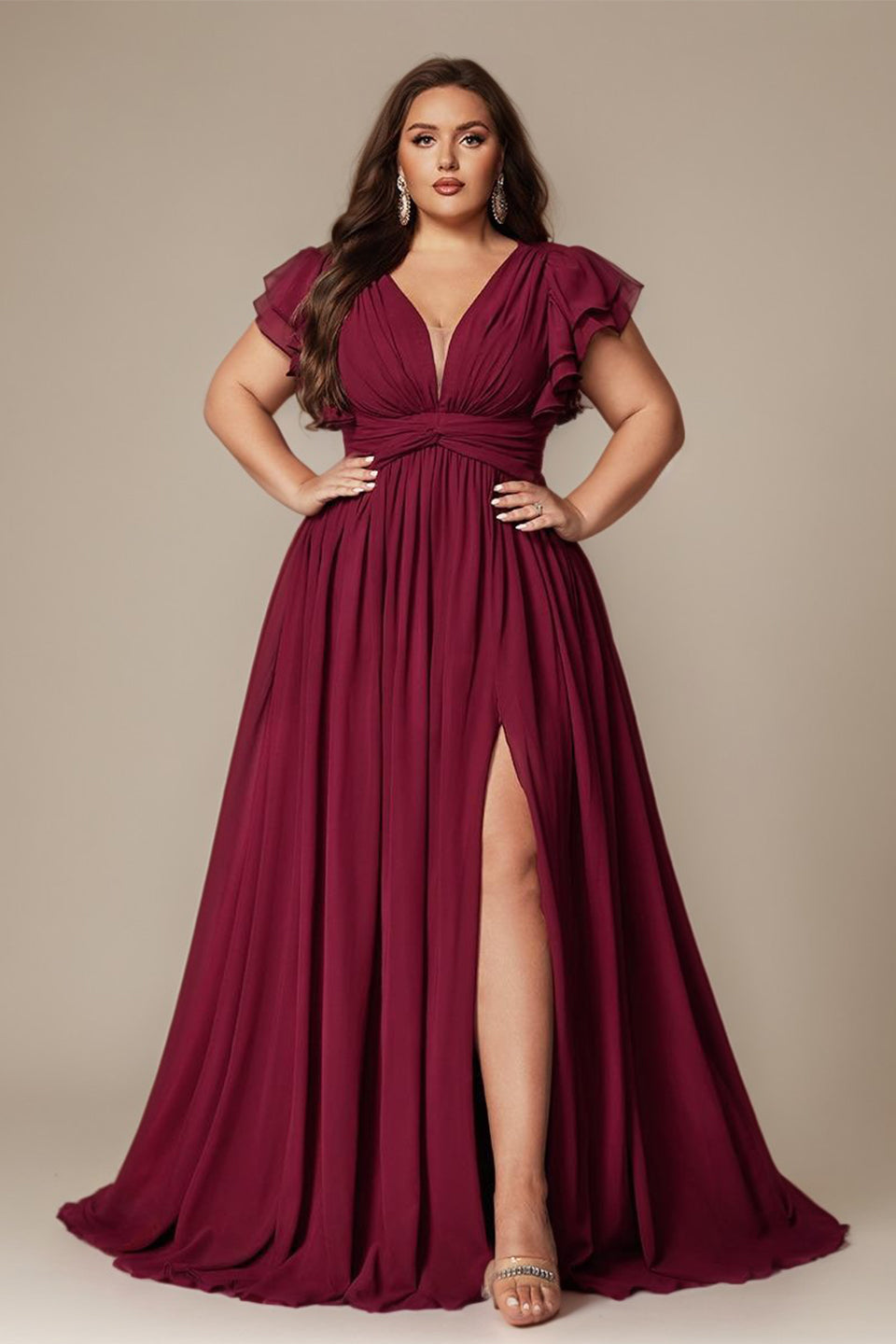 Valentina Ruffle Maxi Dress in Chocolate LakeBlue 8