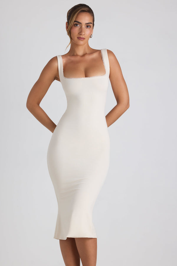 Navi Modal Lace-Trim Midi Dress