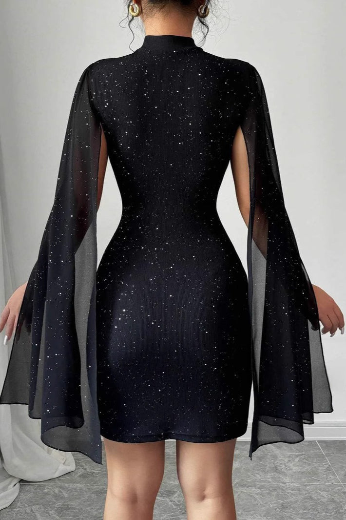 Violet Sequin Bodycon Party Dress Black 3