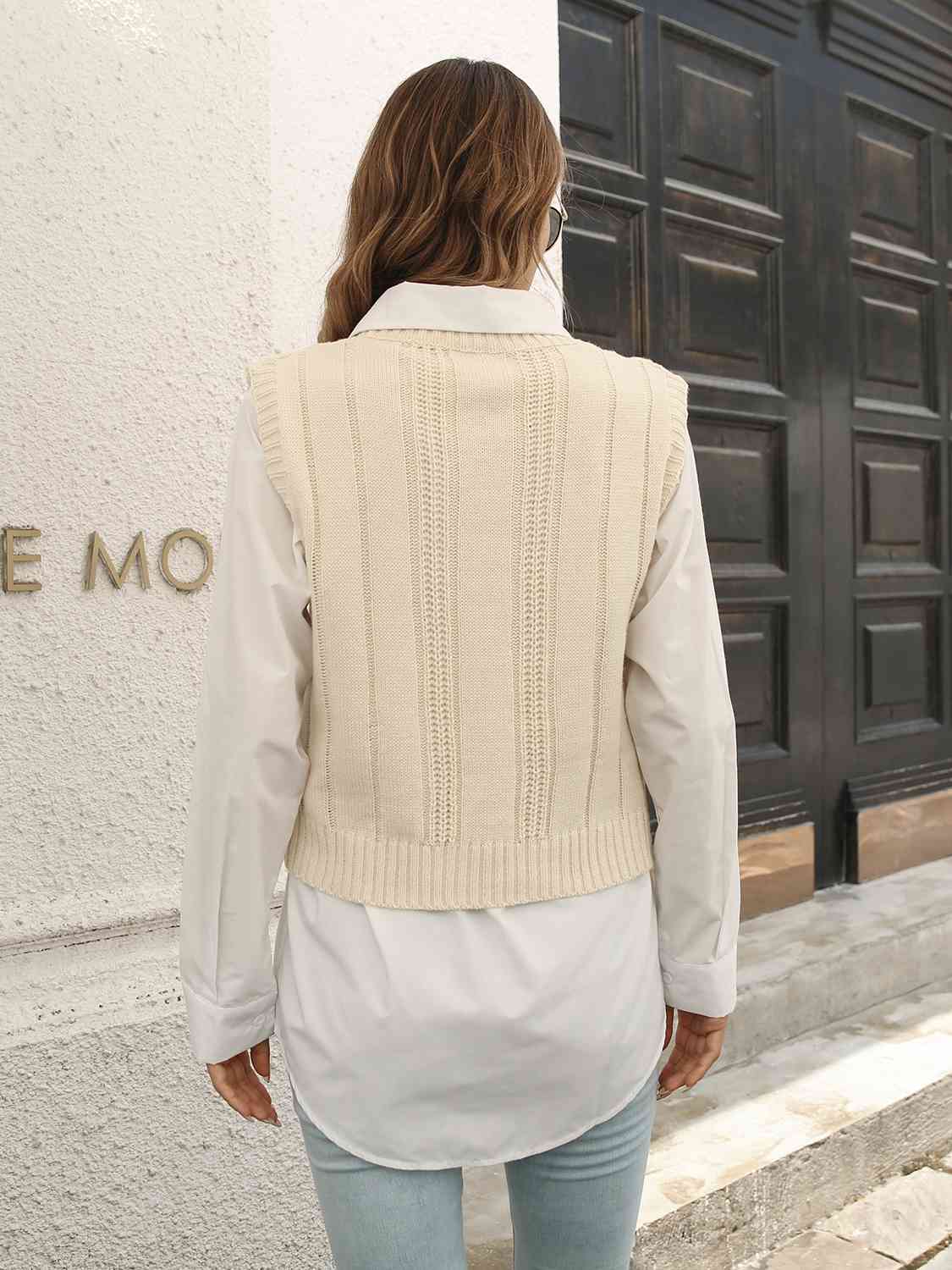 Margot V-Neck Sweater Vest Ivory 5