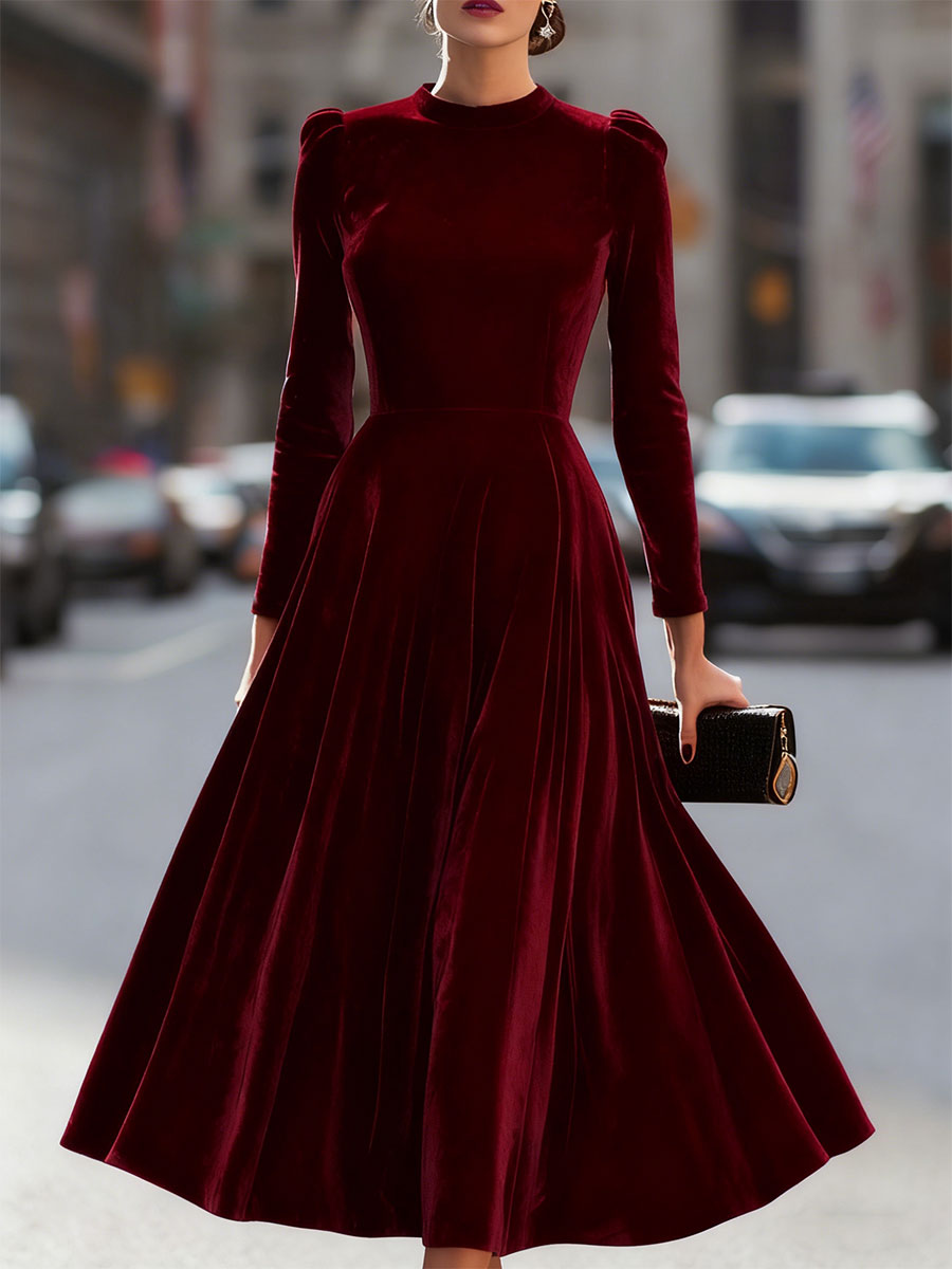 Margot Velvet Midi Dress Burgundy 5