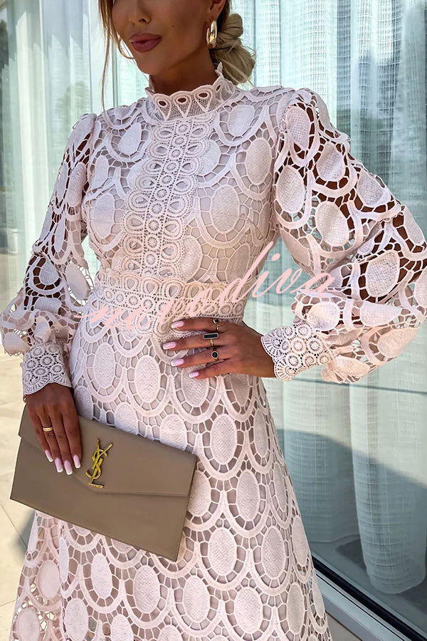 Arabella White Lace Dress Pink 8