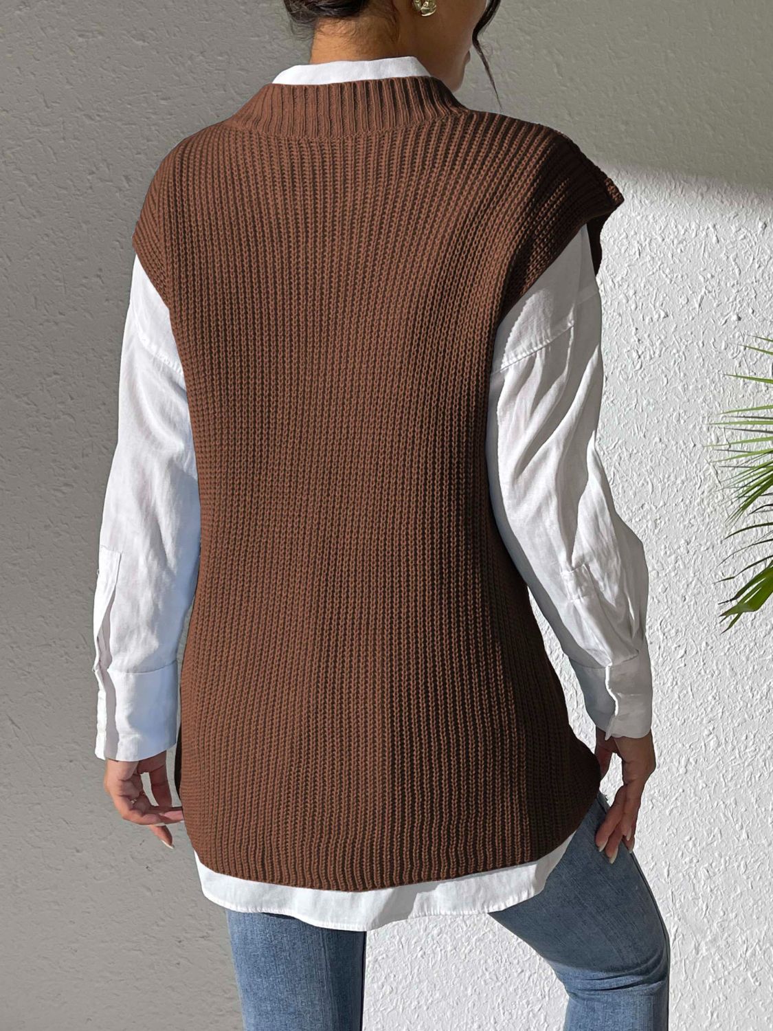 Margot V-Neck Sweater Vest in Light Blue Light Blue 5