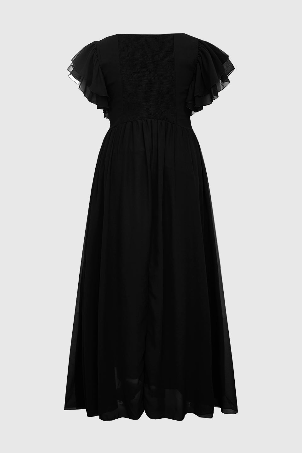 Valentina Ruffle Maxi Dress in Chocolate Black 7