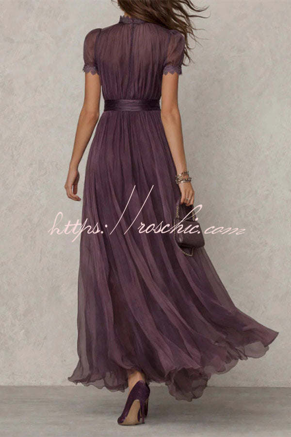 Ophelia Chiffon Maxi Dress Pink 4