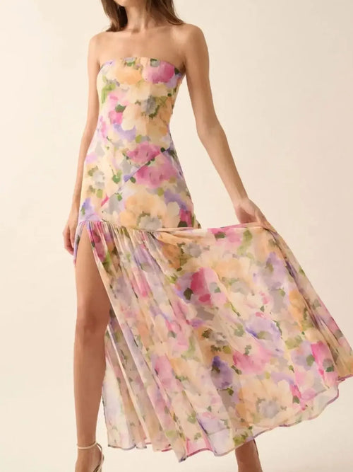 Margot Floral Maxi Dress Burnt Coral 1