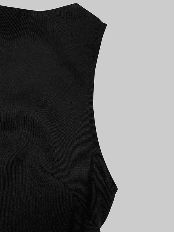 Isadora Asymmetric Contrast Maxi Dress Black 6