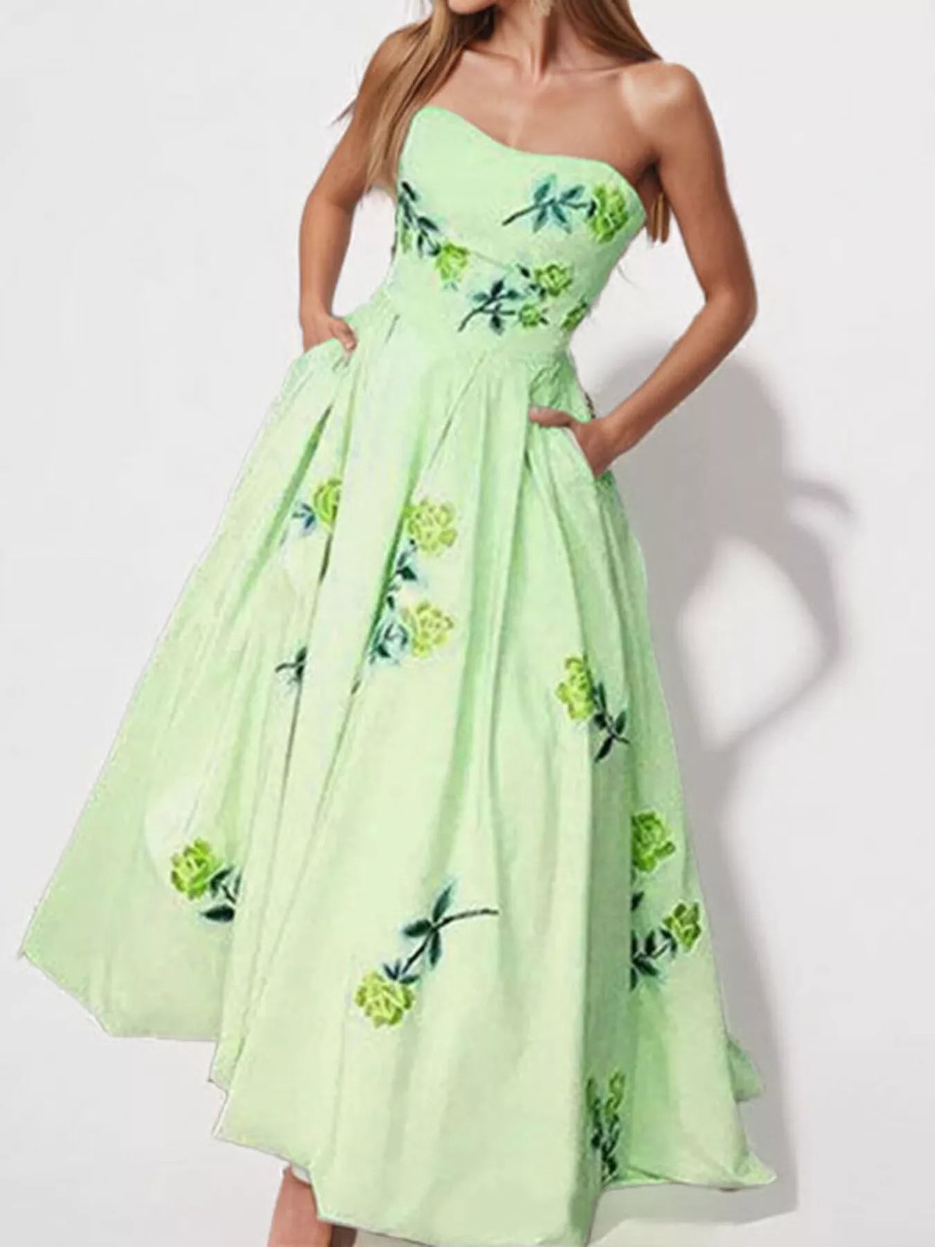 Margot Floral Tube Maxi Dress Blush Pink 1
